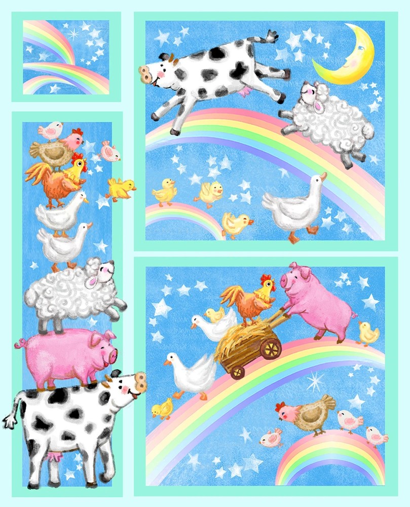 Wee Ones Over the Rainbow 1 yard Panel 36x44in Oasis Fabrics