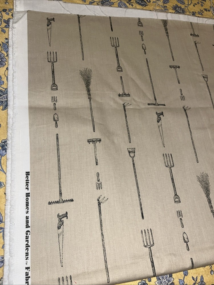 Better Homes And Gardens Home Decor Fabric Pitch Fork Broom Saw Rake Yard Tools