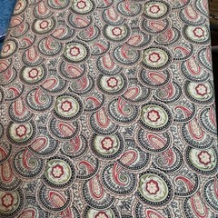 Paisley Floral Medallion Cotton Quilting Fabric Red Green Black 3 Yards x 44″