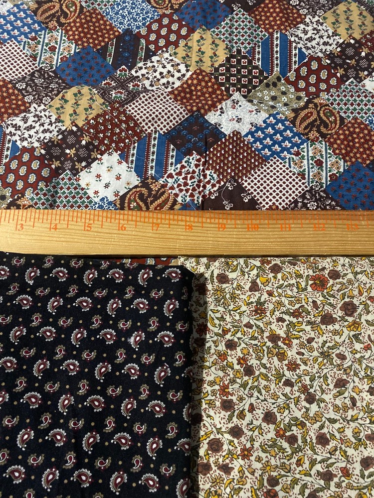 3 pieces of cotton, quilting weight fabric/see listing for measurements