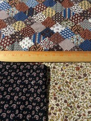 3 pieces of cotton, quilting weight fabric/see listing for measurements