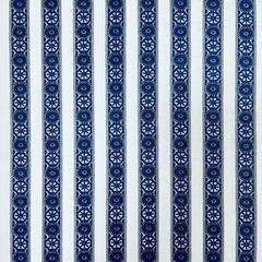 Flannel Fabric Blue and White Stripe Moroccan Tiles 100% Cotton