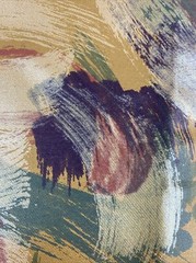 Brush Stroke Vintage Fabric Chris Stone Sheen 47×56 Abstract Blue Red Green