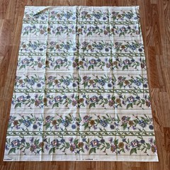 DRAPERY MCMLXXXVII Boussac Floral Flower Vine Gold Metallic Border Stripe 1.25 Y