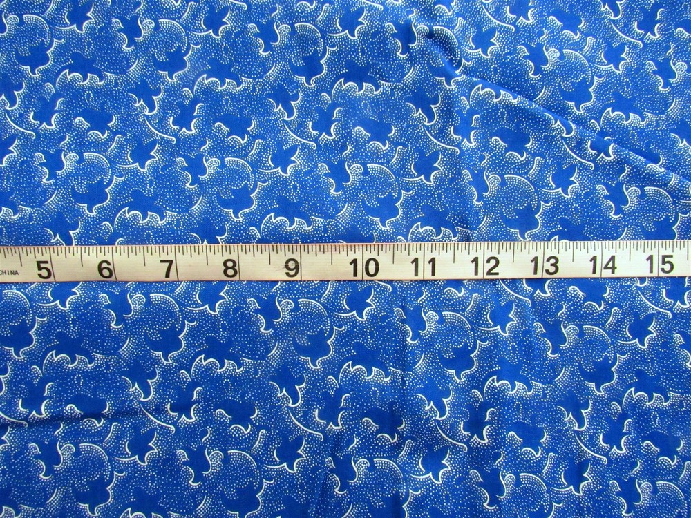 1 yd 100% Cotton Fabric Blue with White Tiny Dotted Design All Over