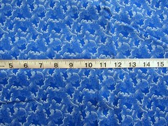 1 yd 100% Cotton Fabric Blue with White Tiny Dotted Design All Over