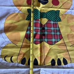 Spring Mills Inc. Christmas Teddy Bear Fabric Panel Vintage Material Cut & Sew