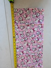 BonEful FABRIC FQ Cotton Quilt Pink White Aristocat Disney Kitten Cat Paris Dot