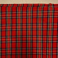 RED Royal Traditional STEWART SCOTTISH Tartan PLAID Fabric Homespun Christmas