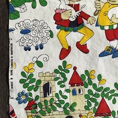 Fairy Tales Children Cotton Fabric Vintage House N Home Fabrics & Draperies 1 Yd
