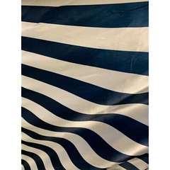 Navy & White Wide Stripe – Faux Silk Charmeuse Satin Fabric