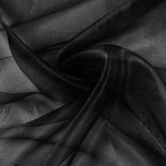 Black Sheer Organza Fabric by the Yard 60″ Wide (1 Yard) | Semi-Transparent with