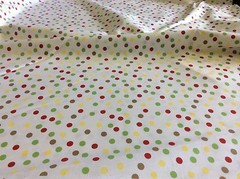 FABRIC FINDERS # 964 RED,GREEN, BROWN & YELLOW DOTS- 60 INCH WIDE- BY THE YARD
