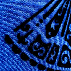 Black Princess Party Dress Textured Pattern Blue Fabric 58×80” Cotton Upholstery