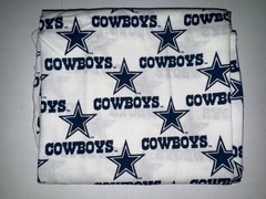 Vintage Fabric Remnant Dallas Cowboys NFL Football Team White Blue Stars Cotton