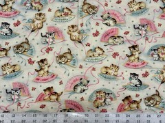 VTG Smitten Kittens (Michael Miller Fabrics) – Approx. 1/2 yard x 44”