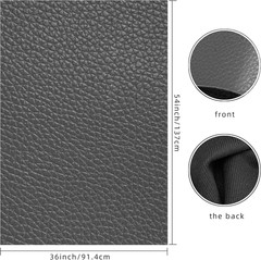 Faux Leather Gray PU Leather Fabric 36″ X 54″ 1 Yard 0.8 Mm Thickness Synthetic