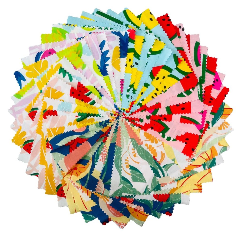 42 PCS 5×5 inch Cotton Fabric Fruit Charm Packs for Quilting Baby Sewing