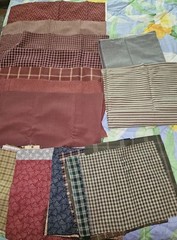 Lot Of Fall Colors Mix Of Fabric Prints & Sizes, Squares, Strips & Yards Read