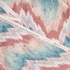 Stanley King Studio Pastel Zig Zag Upholstery Fabric Cotton Remnant 144×52.5 in