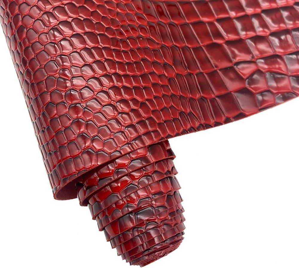 Embossed Alligator Synthetic PU Fabric, 12 X 54 Inch Crocodile Vinyl Faux Leathe