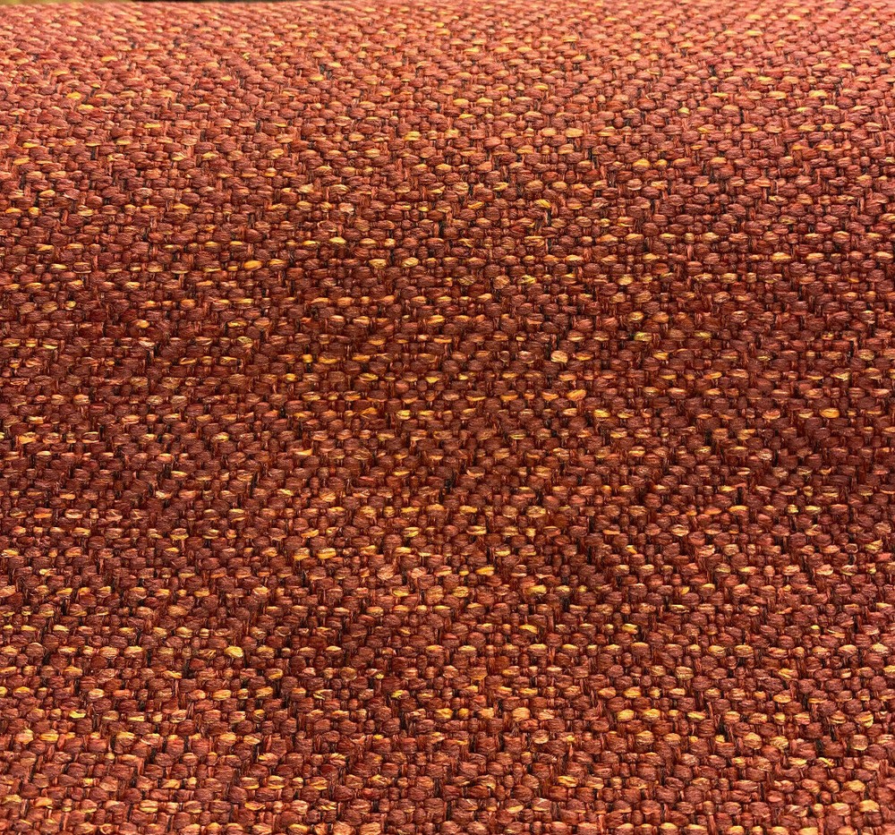 Chenille Presley Red Henna Tweed Upholstery Fabric by the yard