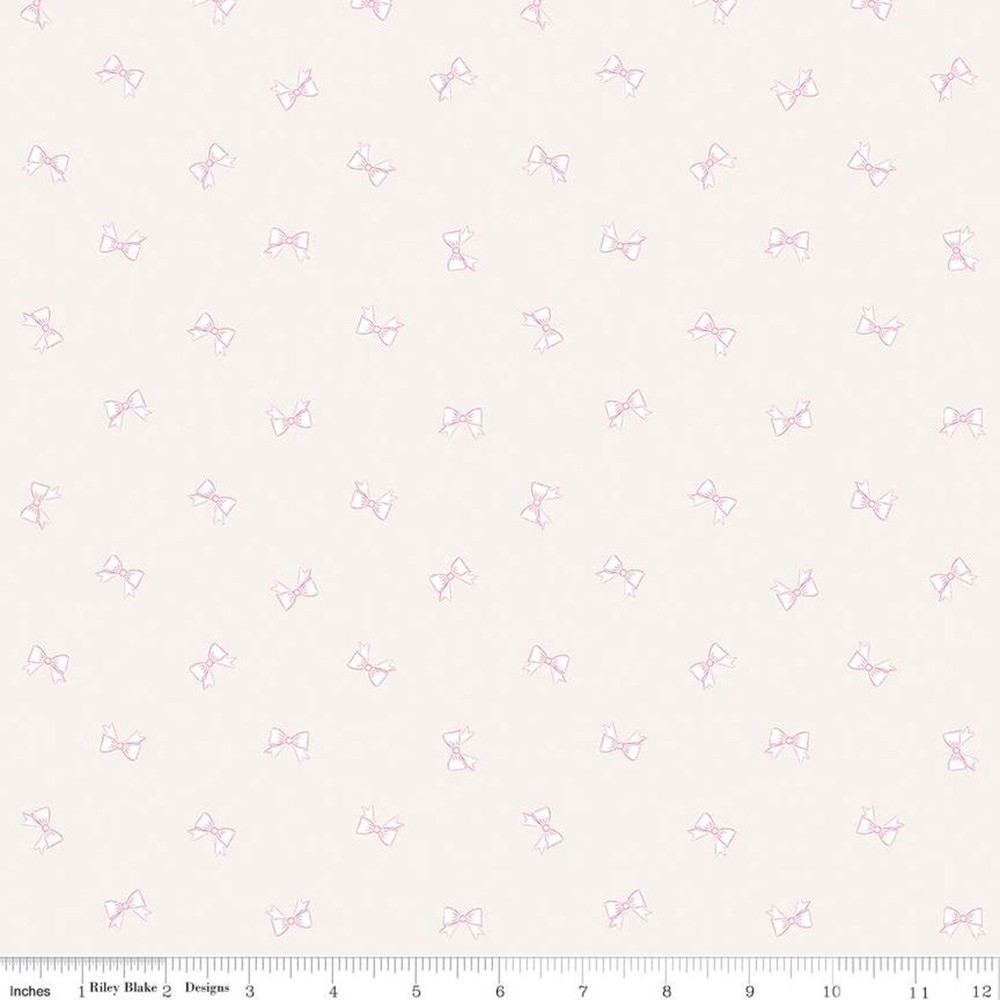 1/4 Yard 9×42 Riley Blake “Hush Hush” Ribbons Bows Low Volume Quilt Cotton