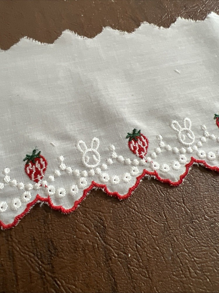 Strawberry Embroidered Lace By The Yard, New