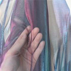 Laser Magic Gradient Color Mesh Fabric Wedding Dress Cosplay Texture Yarn