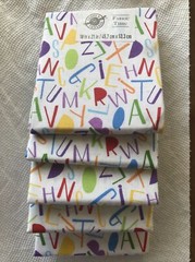 Loops & Thread~Colorful Letters~ Fat Quarter 18 in x 21 in~100% Cotton~Lot Of 5