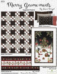 Wilmington Prints – Merry Gnome-Ments – Diagonal Stripe – Black, Fabric BTY