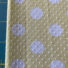 2 Y Vintage Flocked cotton poly batiste fabric DOTTED SWISS White dots on yellow