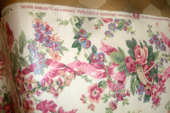 1 of 20 yds Waverly Chintz Fabric Seven Gables Rememberance Roses Upholstery 54″