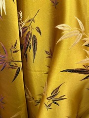 Alondra BRIGHT GOLD Leaves Brocade Chinese Satin Fabric by the Yard – 10095