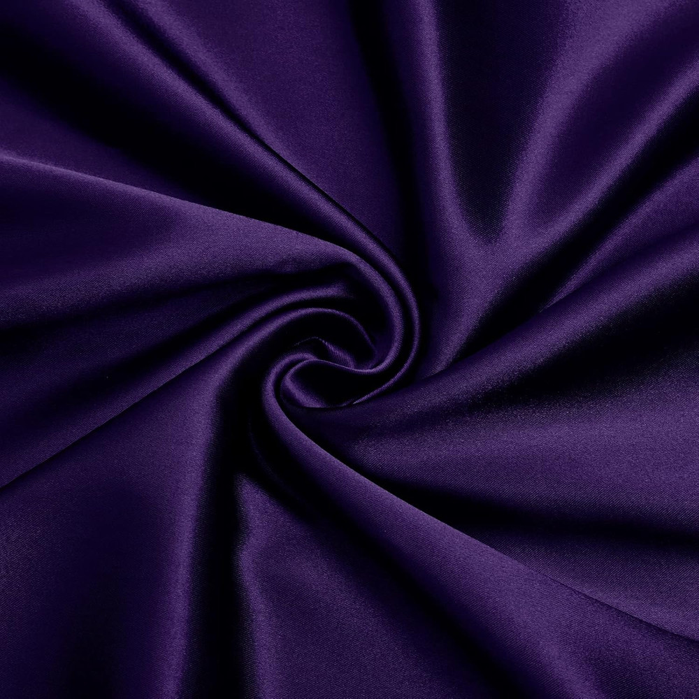 Charmeuse Satin Fabric by the Yard, 60 Inch Wide Purple Satin Fabric Shiny & Sof