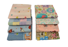 8 Piece Fat Quarter Bundle 100% Cotton Fabric Nursery Themed