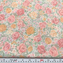 Vintage Wamsutta Florals Cotton Linen Sheerness Apparel Fabric by the HALF YARD