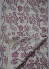 NO TARRIF CHARGES 100%✅ Indian Hand Block Fabric 5 Yard White & Pink KK18