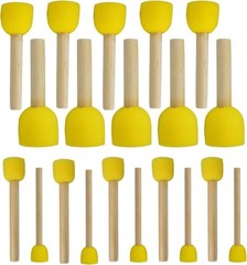 WAFJAMF 20 Pcs Round Sponges Brush Set 4 Sizes DIY Painting Tools Yellow | Wo…
