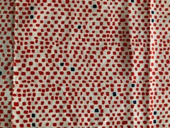 RARE VINTAGE FIND: Minimalist Red & Blue Dotted Print Fabric – 35″ x 59″