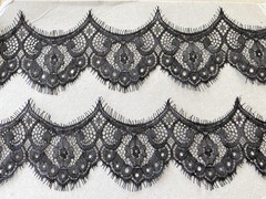 2 Pieces Black Eyelash French Lace Trim for Sewing/Crafts/Lingerie/2.75″ Wide