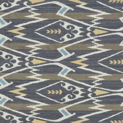 Thibaut Large Scale Ikat Stripe Crypton Fabric- Nomad / Charcoal 3.30 yds W73366