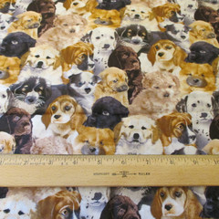 Cotton Fabric Packed Realistic Dogs Lab Beagles Dalmation All KInds BTYx44