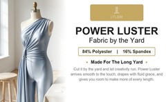 Power Luster Satin Fabric by the Yard 4-Way Stretch 220 GSM Knit Dress Cosplay