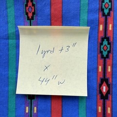 Vintage Southwestern Native American Blue Striped Cotton Fabric 39″ L x 44″W