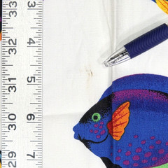 VTG VIP Cranston Tropical Aquarium Fish Bright On White Cotton Fabric 2 YD x 45″