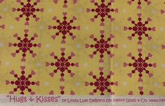 “Hugs & Kisses” Fabric By Linda Lum DeBono For Henry Glass Snowflake Hearts 1+Yd