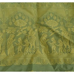 Sanskriti Vintage Pallu Fabric Art Silk Woven Baluchari Design Decor Craft
