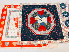 Large Fabric Lot Country Crafts DIY Decor BIN F