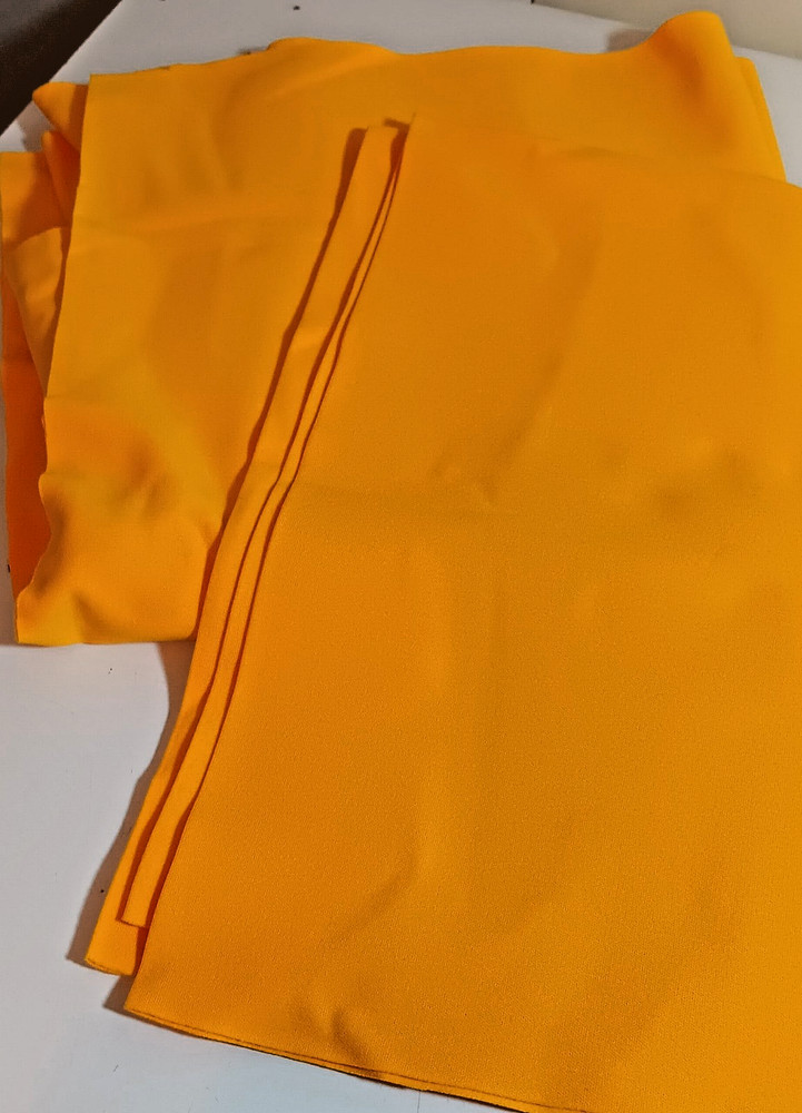 Vintage NEW Fabric, 1960s Egg-Yolk Yellow, Tube Shape, 2 Way Stretch Knit